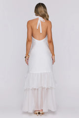 Her Extravaganza Halter Maxi Dress White