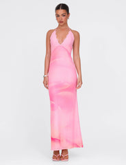DENAE MAXI DRESS - PINK : FLORAL : PINK BLOSSOM