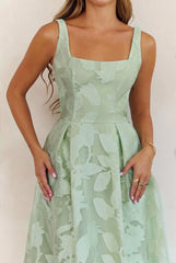 Enchanted Floral Maxi Dress Aqua