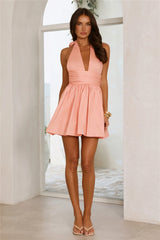 Glow And Go Halter Mini Dress Peach