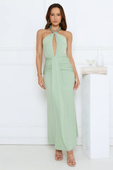 Pretty Icon Halter Maxi Dress Green