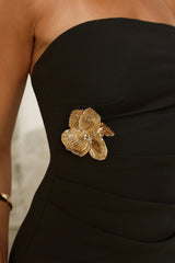 Night Charm Strapless Mini Dress Black