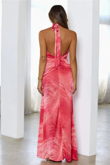 Style Influence Halter Maxi Dress Red