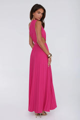 Summer Seduction One Shoulder Maxi Dress Hot Pink