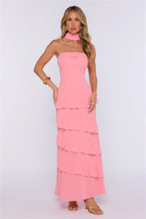 Fresh Start Strapless Maxi Dress Pink