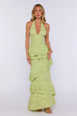 Daydream Hour Halter Maxi Dress Lime
