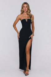 Diamond Of Mine Strapless Maxi Dress Black