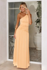 Secret Dazzle One Shoulder Maxi Dress Orange