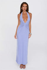 Starfire Muse Halter Maxi Dress Periwinkle