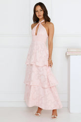 Island Sway Halter Maxi Dress Pink