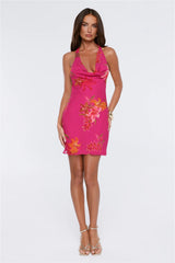 Soft Island Dreams Halter Mini Dress Pink