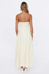 Lovely Affair Strapless Maxi Dress Yellow