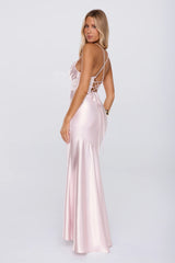 Silker Moments Satin Maxi Dress Pink