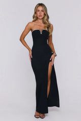 Diamond Of Mine Strapless Maxi Dress Black