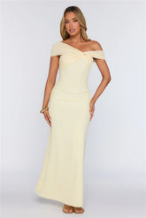 Yacht Club Dreams Mesh Off Shoulder Maxi Dress Butter