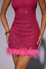 Twinkle Doll Sequin Strapless Mini Dress Pink