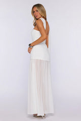 Formal Event Strapless Maxi Dress White