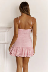 Love In Motion Lace Mini Dress Pink