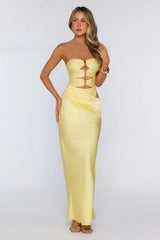 Proof of Style Strapless Maxi Dress Yellow