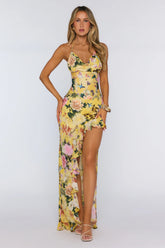 Santonia Halter Corset Maxi Dress Kendall Yellow
