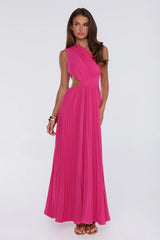 Summer Seduction One Shoulder Maxi Dress Hot Pink