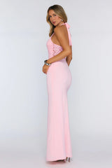 Always That Girl Halter Maxi Dress Pink