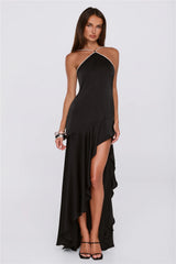 Luxe Secrets Satin Maxi Dress Black