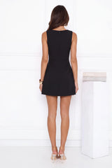 Flirty Florals Mini Dress Black