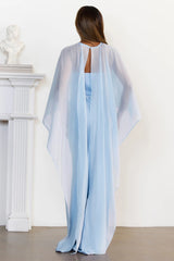 Love Locked In Sheer Overlay Maxi Dress Blue