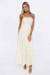 Lovely Affair Strapless Maxi Dress Yellow