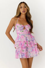 Champagne Joy Halter Mini Dress Red