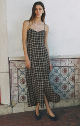 Angel Eyes Plaid Maxi Dress