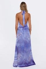 Style Influence Halter Maxi Dress Blue Purple