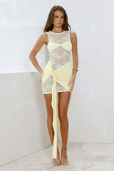 Dazzle Darling Lace Mini Dress Yellow