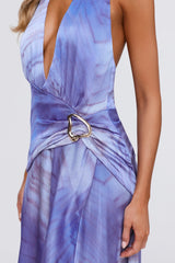 Style Influence Halter Maxi Dress Blue Purple