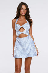 The Pretty Effect Halter Mini Dress Blue