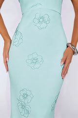 Soft Glow Up Halter Maxi Dress Aqua