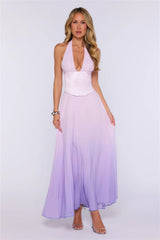 In The Moment Halter Maxi Dress Lilac
