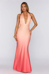 Wear The Mood Halter Maxi Dress Pink