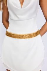 Shimmer Into the Night Halter Mini Dress White