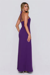 Sea Whisper Halter Maxi Dress Purple