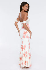 Garden Luxe Off Shoulder Maxi Dress White