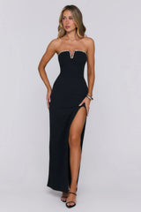 Diamond Of Mine Strapless Maxi Dress Black