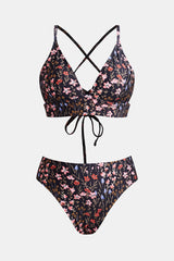 Garden Meadows V-Neck Bralette & Mid Rise Hipster Bikini Set