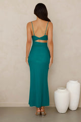 Poised Perfection Mesh Maxi Dress Green