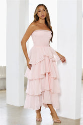 Always The Moment Strapless Maxi Dress Pink