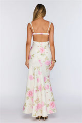 Floral Studio Satin Maxi Dress Pink