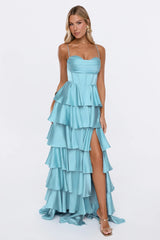 Lights Camera Party Satin Maxi Dress Mint