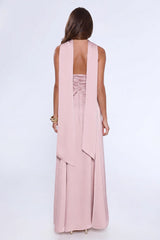 Satin Tempt Strapless Maxi Dress Blush