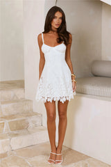 Moments Like These Embroidered Mini Dress White